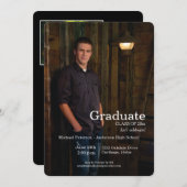 Moderne Einfache Foto Graduation Party Einladung (Vorne/Hinten)