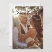 Moderne einfache Foto-Hochzeit Danke Karte mit Not (Vorderseite)