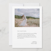 Moderne einfache Foto Hochzeit Danke Karte W Anmer (Rückseite)