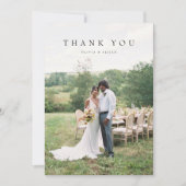 Moderne einfache Foto Hochzeit Danke Karte W Anmer (Vorderseite)