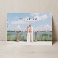 Moderne einfache Foto Hochzeit Danke Karte W Anmer