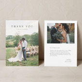 Moderne einfache Foto Hochzeit Danke Karte W Anmer