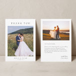 Moderne einfache Foto Hochzeit Danke Karte W Anmer<br><div class="desc">Einfache moderne Hochzeit danke Ihnen Karte mit Notiz.</div>