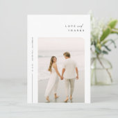 Moderne einfache Foto Hochzeit Danke Karte W Anmer (Stehend Vorderseite)