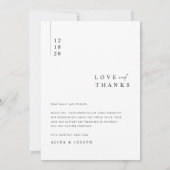 Moderne einfache Foto Hochzeit Danke Karte W Anmer (Rückseite)