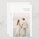 Moderne einfache Foto Hochzeit Danke Karte W Anmer (Vorne/Hinten)