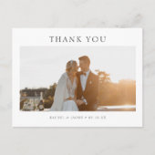 Moderne einfache Foto-Hochzeit Danke Postkarte (Vorderseite)