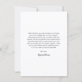 Moderne einfache Foto-Hochzeit Dankeskarte (Rückseite)