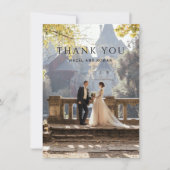 Moderne einfache Foto-Hochzeit Dankeskarte (Vorderseite)