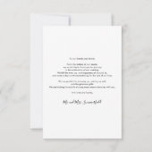 Moderne, einfache Foto Hochzeit Dankeskarte (Rückseite)