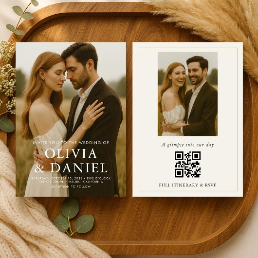 Moderne einfache Foto-Hochzeit Einladung