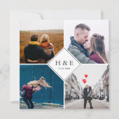 Moderne, einfache Foto Hochzeit Einladung (Rückseite)