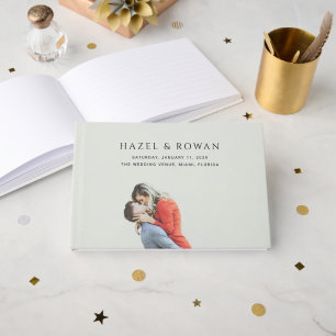 Moderne einfache Foto-Hochzeit Gästebuch