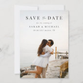 Moderne, einfache Foto Hochzeit Save The Date (Vorderseite)