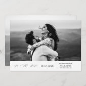 Moderne, einfache Foto Hochzeit Save The Date (Vorne/Hinten)