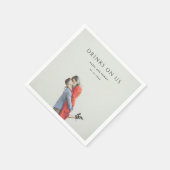 Moderne einfache Foto-Hochzeit Serviette (Ecke)