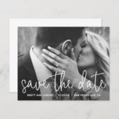 Moderne, einfache Foto-Hochzeit spart das Datum (Vorne/Hinten)