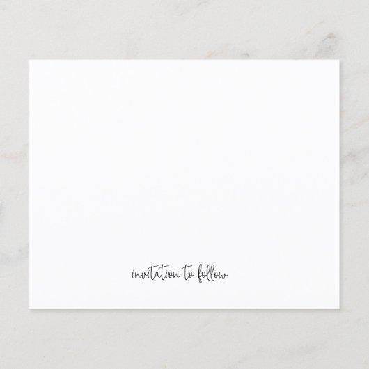 Moderne, einfache Foto-Hochzeit spart das Datum (Rückseite)