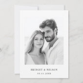 Moderne, einfache Foto-Hochzeit spart das Datum Save The Date (Rückseite)