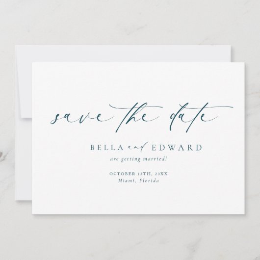 Moderne, einfache Foto-Hochzeit spart das Datum Save The Date (Vorderseite)