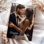 Moderne einfache Foto Hochzeit Vielen Dank Dankeskarte