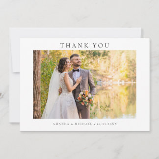 Moderne einfache Foto-Hochzeit W Notiz Landschaft Einladung