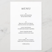 Moderne einfache Foto-Hochzeitsmenü (Vorderseite)