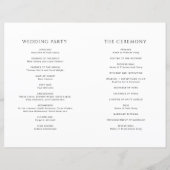 Moderne einfache Foto-Hochzeitsprogramm (Rückseite)