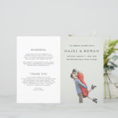 Moderne einfache Foto-Hochzeitsprogramm (Stehend Vorderseite)