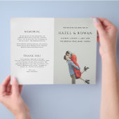 Moderne einfache Foto-Hochzeitsprogramm Flyer (Hand)
