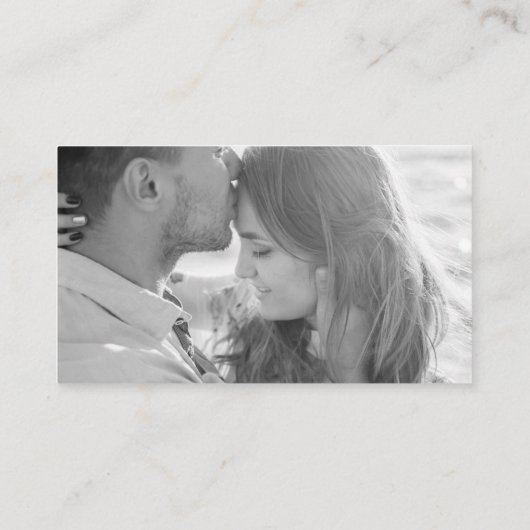 Moderne, einfache Foto-QR-Code-Website Hochzeit Begleitkarte (Rückseite)