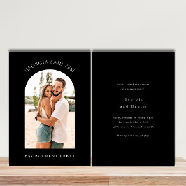 Moderne, einfache Foto-Verlobungsparty Feiertagskarte