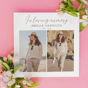 Moderne & einfache Fotocollage Trauerfeier Dankeskarte