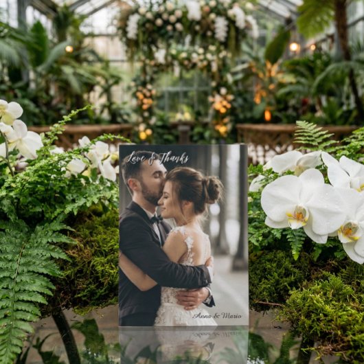 Moderne einfache Fotografie Hochzeits-Dankeskarten Dankeskarte