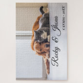 Moderne einfache Fotografie HUND UND KATZE Puzzle (Vertikal)