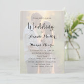 Moderne einfache Fotohochzeit Einladung (Stehend Vorderseite)