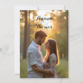 Moderne einfache Fotohochzeit Einladung (Rückseite)