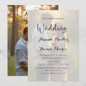 Moderne einfache Fotohochzeit Einladung (Vorne/Hinten)