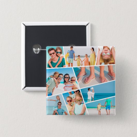 Moderne, einfache Fotos für 9 Bilder - Collage Button (Vorne & Hinten)