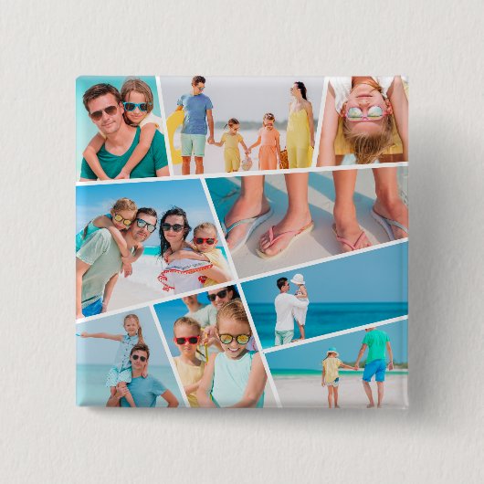 Moderne, einfache Fotos für 9 Bilder - Collage Button (Vorderseite)