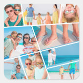 Moderne, einfache Fotos für 9 Bilder - Collage Quadratischer Aufkleber (Vorderseite)