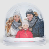 Moderne, einfache Fotos mit 2 Familien Schneekugeln (Vorderseite)