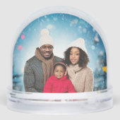 Moderne, einfache Fotos mit 2 Familien Schneekugeln (Rückseite)