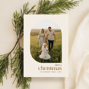 Moderne einfache Frohe Weihnachten Familienfoto