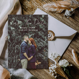 Moderne einfache Garten-Natur-Paar-Foto-Hochzeit  Save The Date