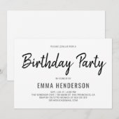 Moderne einfache Geburtstagsparty Einladung (Vorne/Hinten)