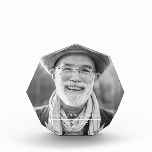 Moderne einfache Gedenkstätte nach Maß Fotoblock (Vorderseite)