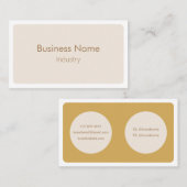 Moderne einfache Gelbcreme Minimalistisch horizont Visitenkarte (Vorne/Hinten)