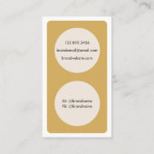 Moderne einfache Gelbcreme Minimalistisch Visitenkarte (Rückseite)