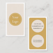 Moderne einfache Gelbcreme Minimalistisch Visitenkarte (Vorne/Hinten)